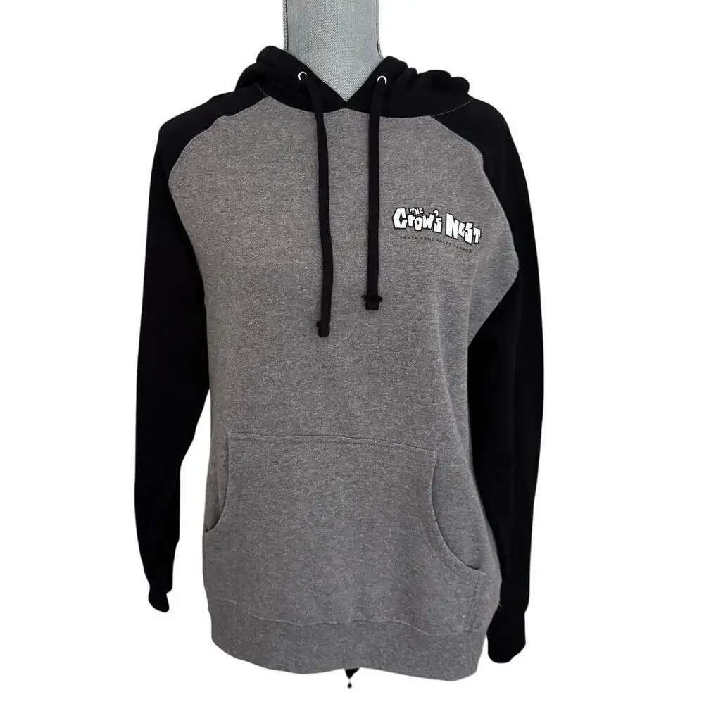 The Crow's Nest Santa Cruz Yacht Harbor Black Gray Hoodie Sweatshirt Unisex SZ S - Picture 1 of 7
